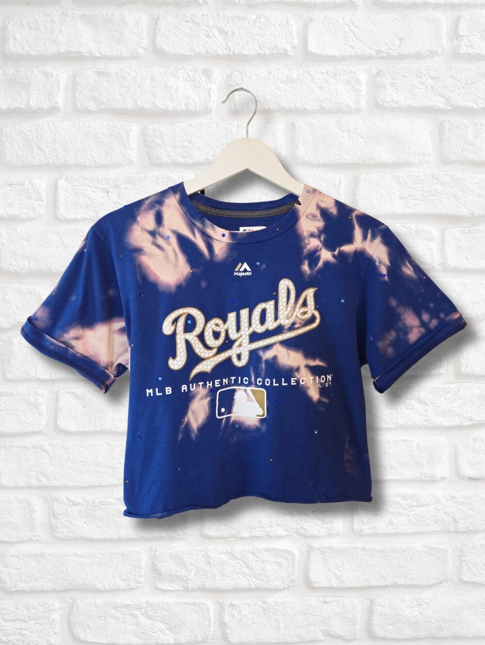 Kansas City Royals Crop Top W/Rhinestones